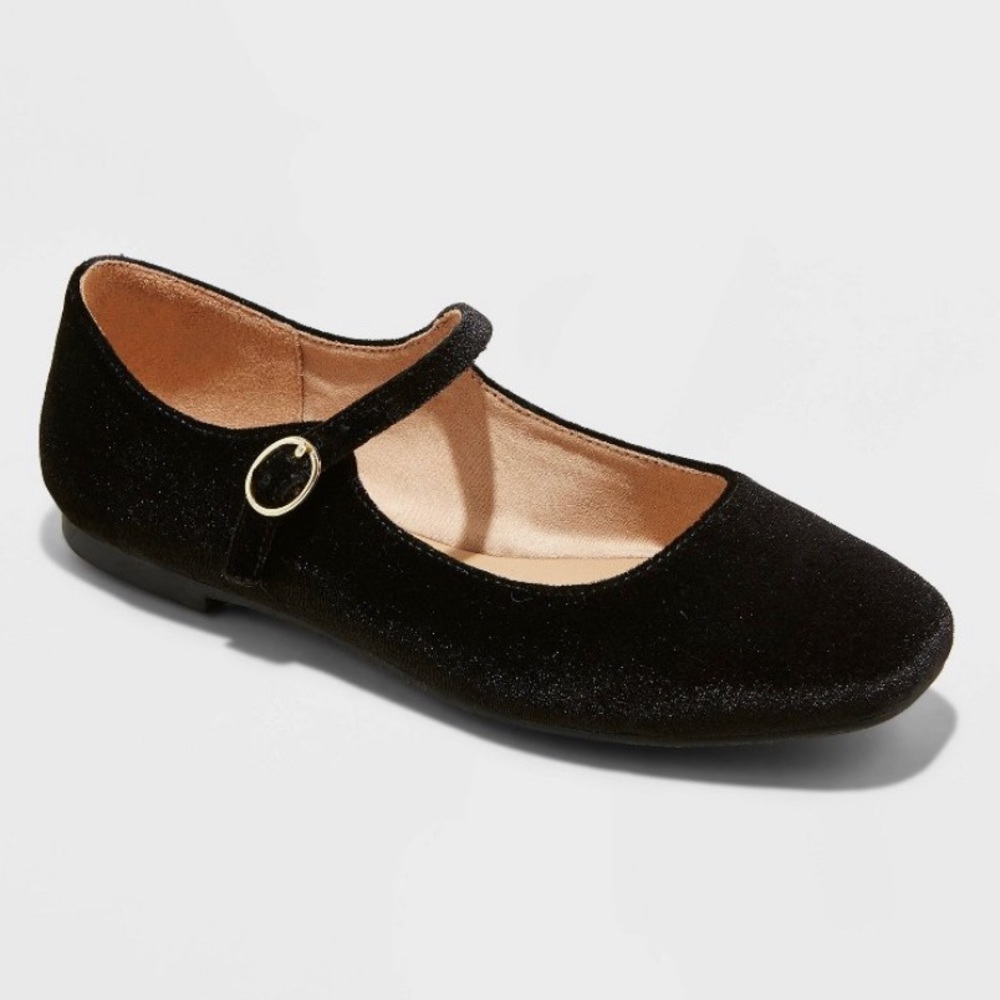 Velvet Maryjane Flats